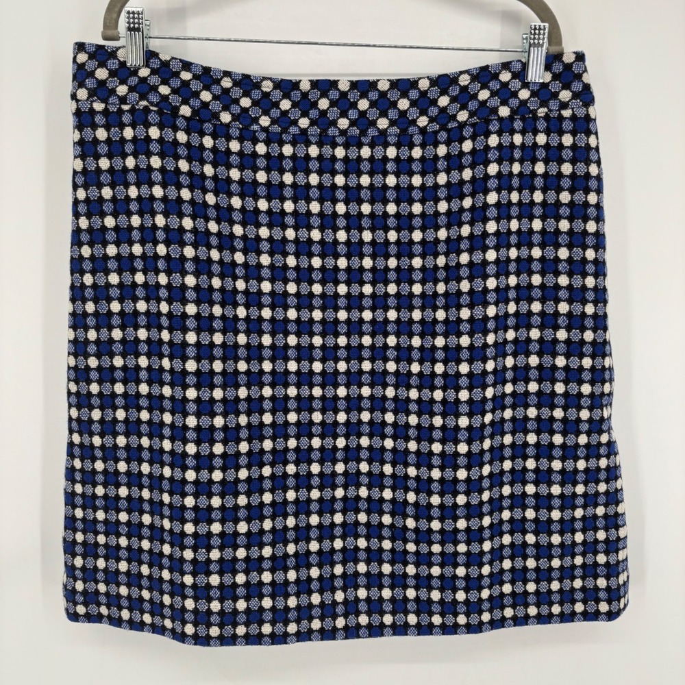 Talbots Skirt Size 18 Blue White Textured Geometric Knee Length New‎ With Tag